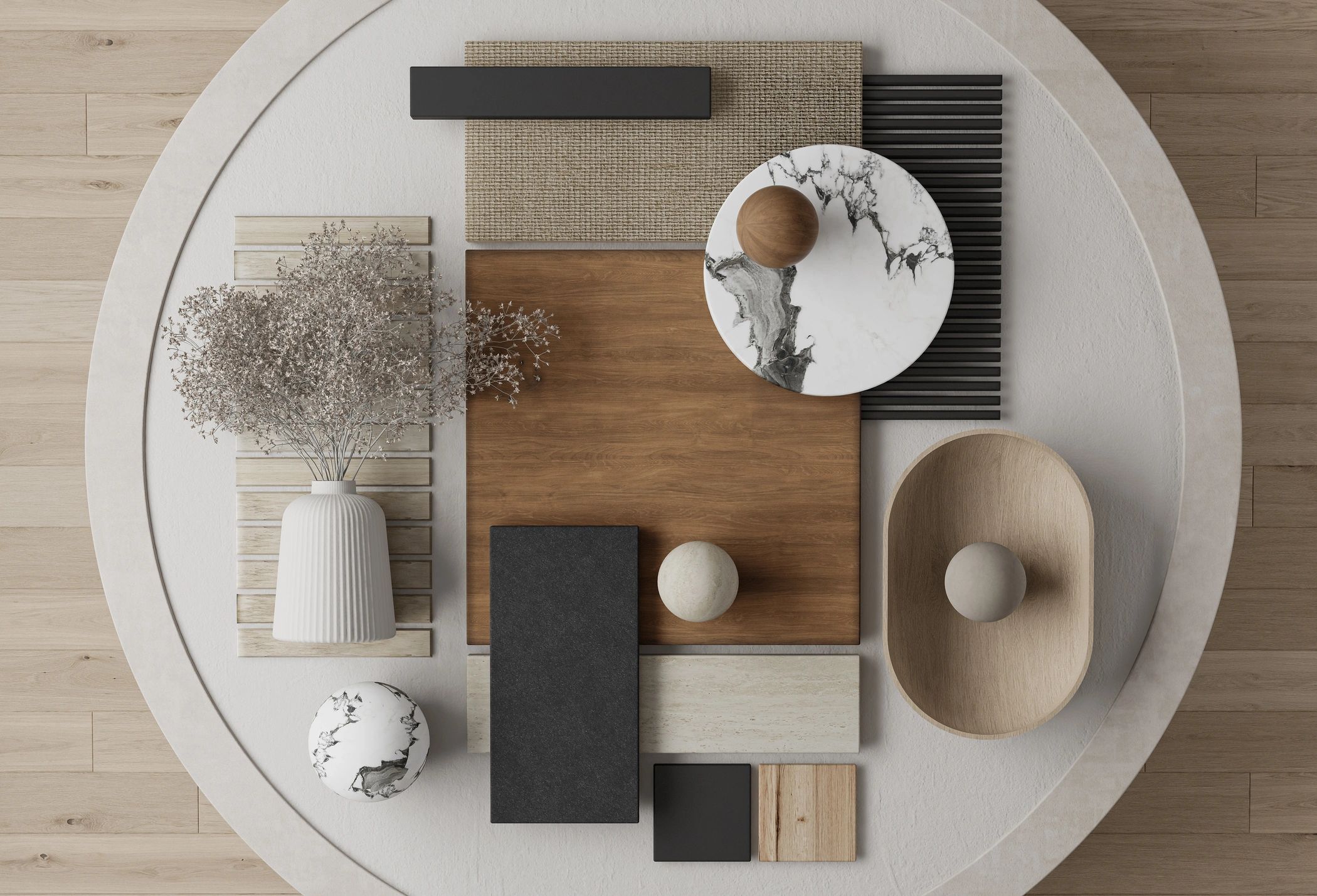Curated architectural materials and textures